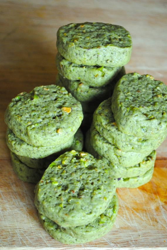 Green Tea Pistachio Shortbread Cookies