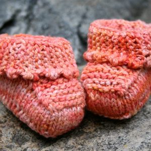 Tied Picot Baby Booties