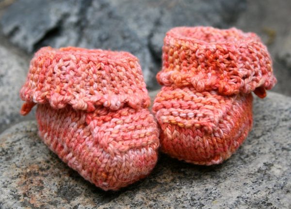 Tied Picot Baby Booties